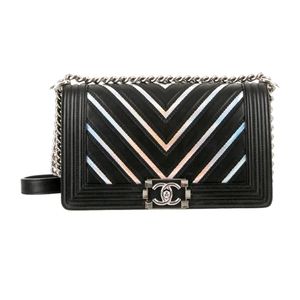 Chanel 2017 iridescent chevron medium boy bag